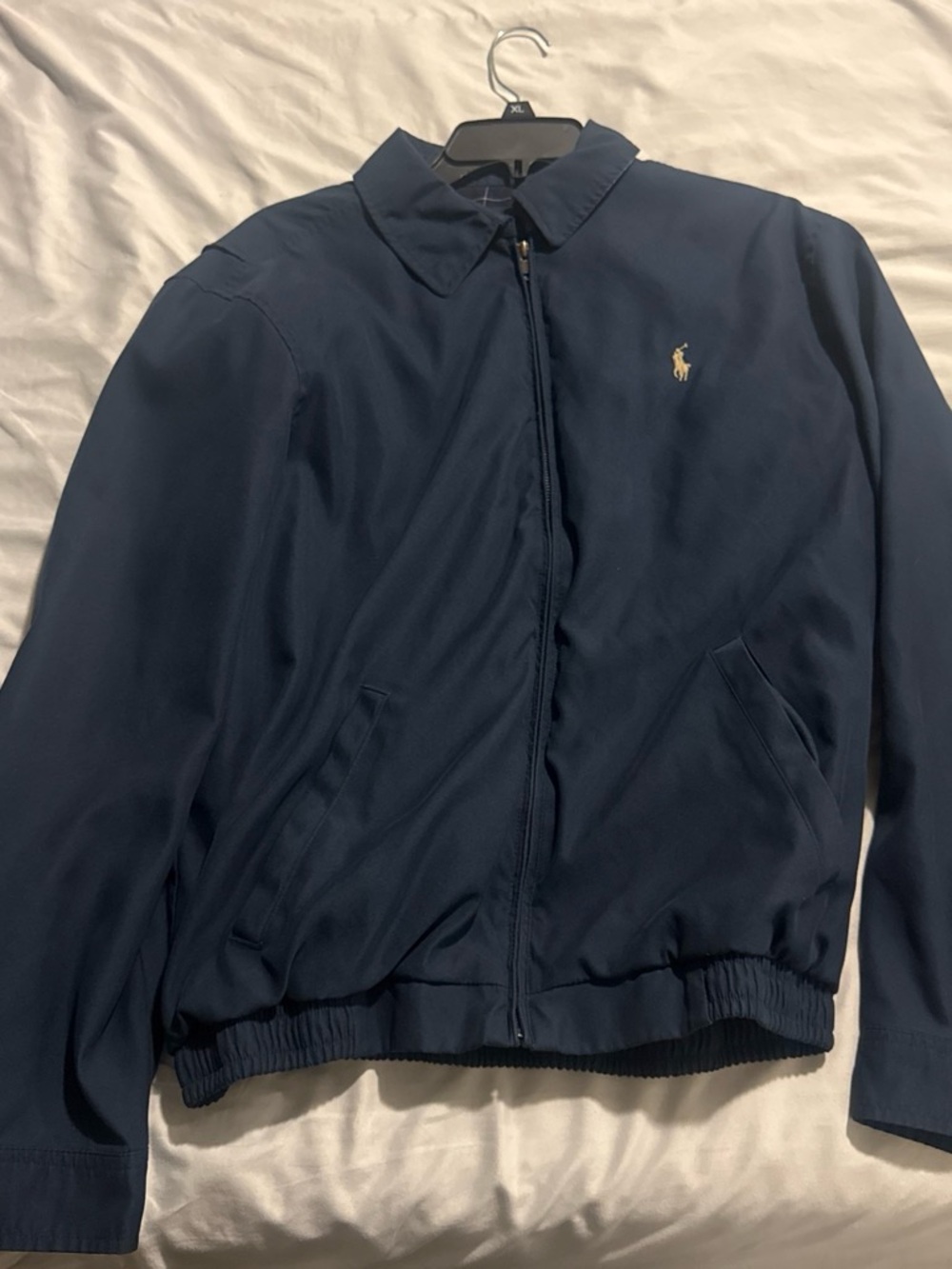 Ralph Lauren Navy Lightweight Zip Jacket with Gold Pony